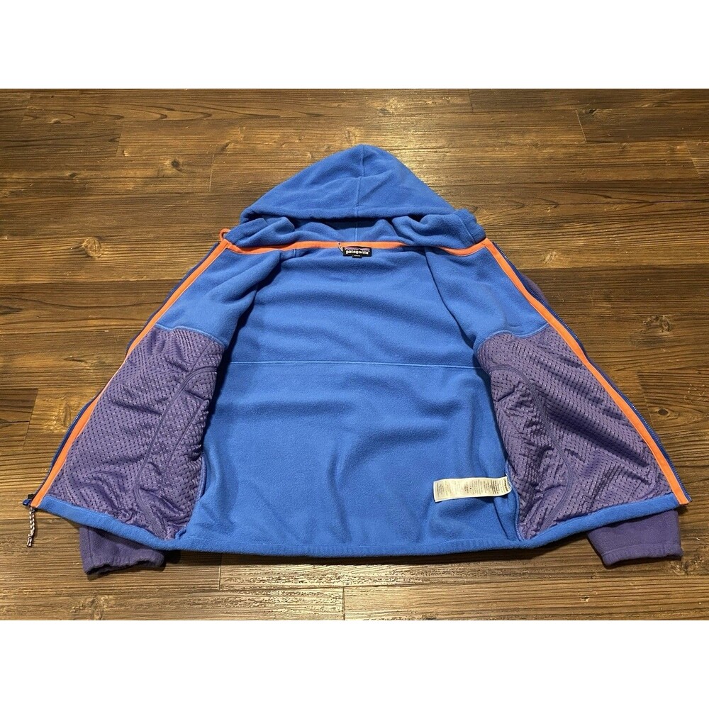 Patagonia Microdini Polar Fleece Hoodie Women’s Small Full Zip Colorblock Jacket - Picture 7 of 10